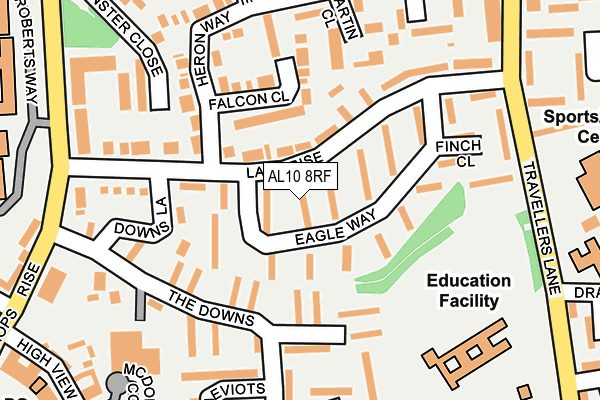 AL10 8RF map - OS OpenMap – Local (Ordnance Survey)