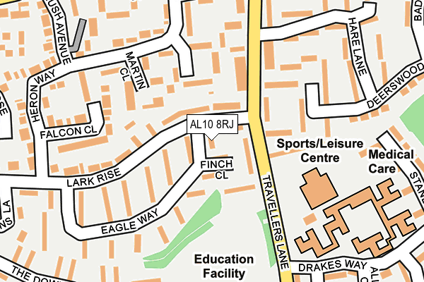 AL10 8RJ map - OS OpenMap – Local (Ordnance Survey)