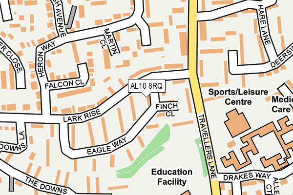 AL10 8RQ map - OS OpenMap – Local (Ordnance Survey)