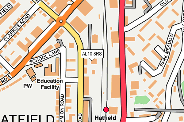 AL10 8RS map - OS OpenMap – Local (Ordnance Survey)