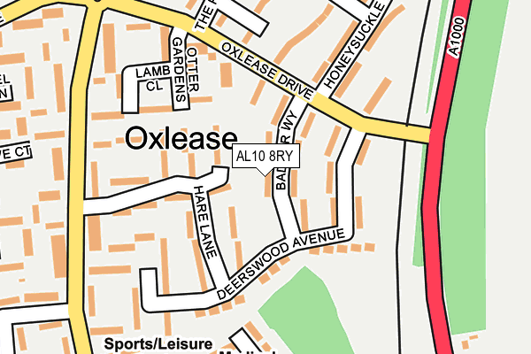 AL10 8RY map - OS OpenMap – Local (Ordnance Survey)