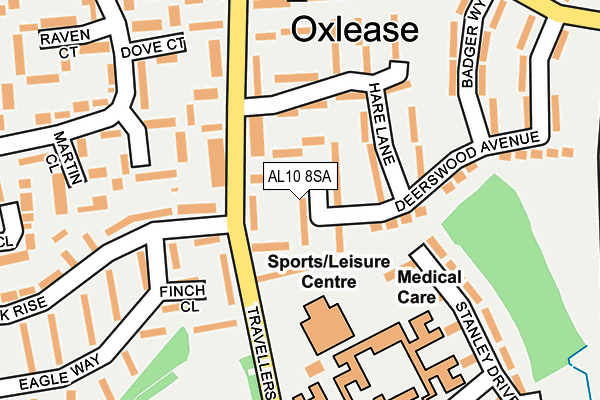 AL10 8SA map - OS OpenMap – Local (Ordnance Survey)