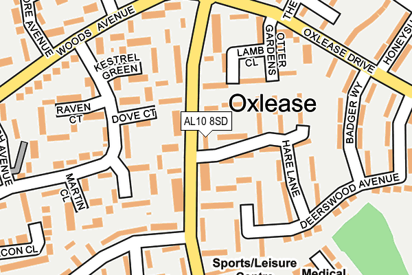 AL10 8SD map - OS OpenMap – Local (Ordnance Survey)