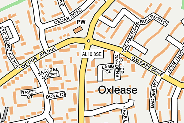 AL10 8SE map - OS OpenMap – Local (Ordnance Survey)