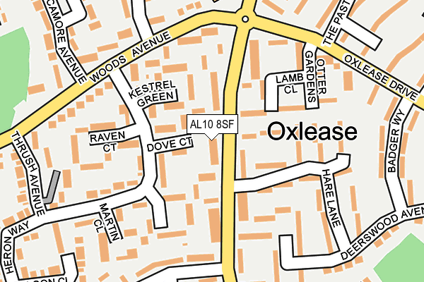 AL10 8SF map - OS OpenMap – Local (Ordnance Survey)