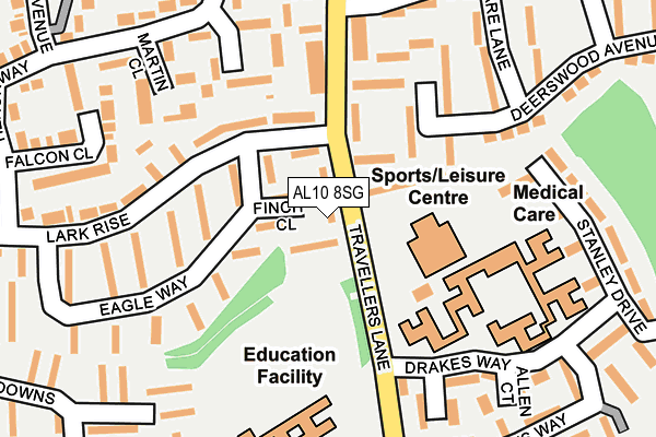 AL10 8SG map - OS OpenMap – Local (Ordnance Survey)