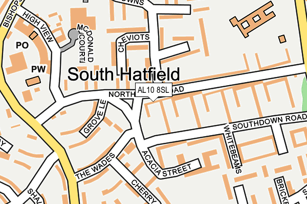 AL10 8SL map - OS OpenMap – Local (Ordnance Survey)