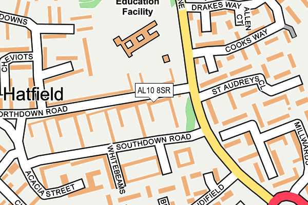 AL10 8SR map - OS OpenMap – Local (Ordnance Survey)