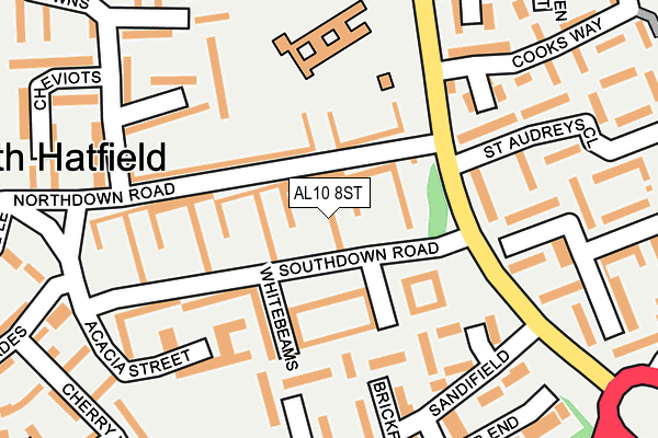 AL10 8ST map - OS OpenMap – Local (Ordnance Survey)