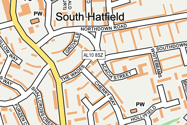 AL10 8SZ map - OS OpenMap – Local (Ordnance Survey)