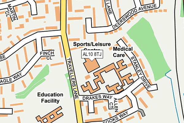AL10 8TJ map - OS OpenMap – Local (Ordnance Survey)