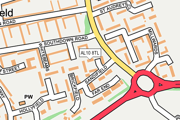 AL10 8TL map - OS OpenMap – Local (Ordnance Survey)