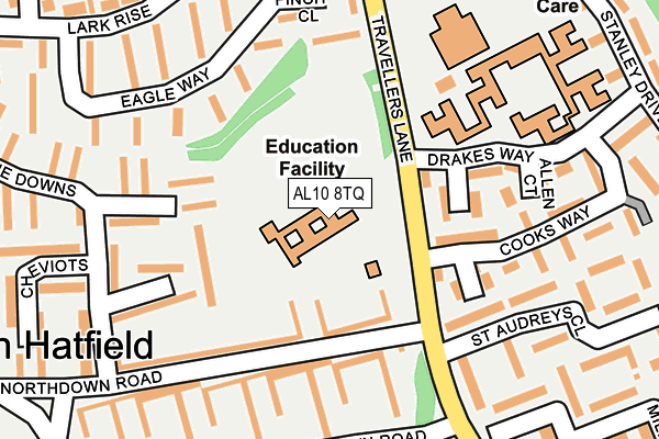 AL10 8TQ map - OS OpenMap – Local (Ordnance Survey)