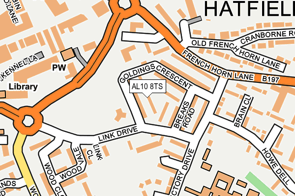 AL10 8TS map - OS OpenMap – Local (Ordnance Survey)