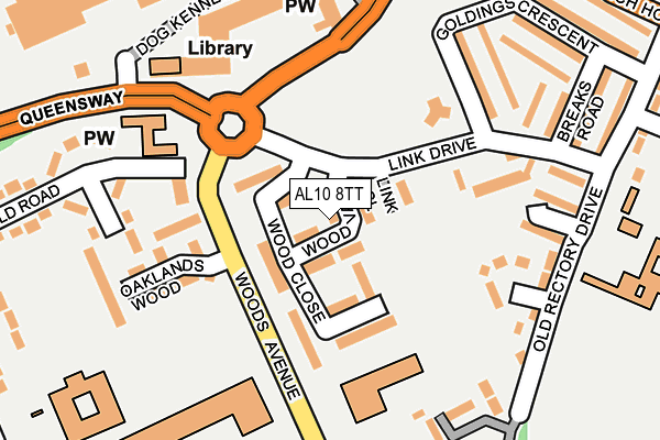 AL10 8TT map - OS OpenMap – Local (Ordnance Survey)