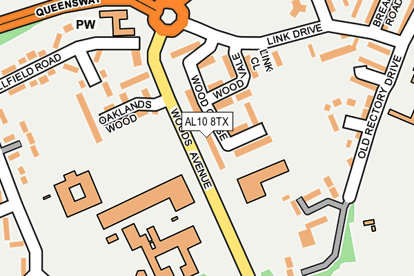 AL10 8TX map - OS OpenMap – Local (Ordnance Survey)