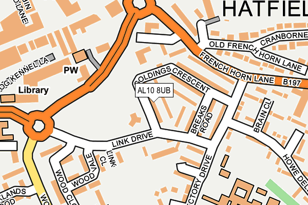 AL10 8UB map - OS OpenMap – Local (Ordnance Survey)