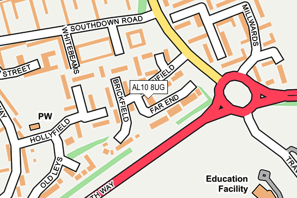 AL10 8UG map - OS OpenMap – Local (Ordnance Survey)