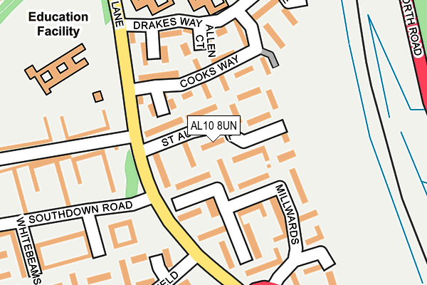 AL10 8UN map - OS OpenMap – Local (Ordnance Survey)