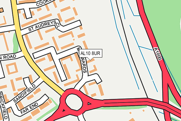 AL10 8UR map - OS OpenMap – Local (Ordnance Survey)