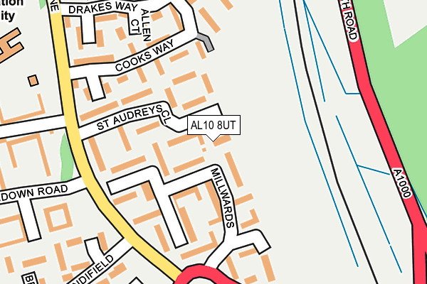 AL10 8UT map - OS OpenMap – Local (Ordnance Survey)