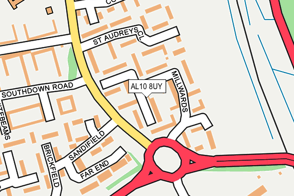 AL10 8UY map - OS OpenMap – Local (Ordnance Survey)