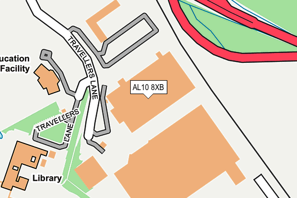 AL10 8XB map - OS OpenMap – Local (Ordnance Survey)