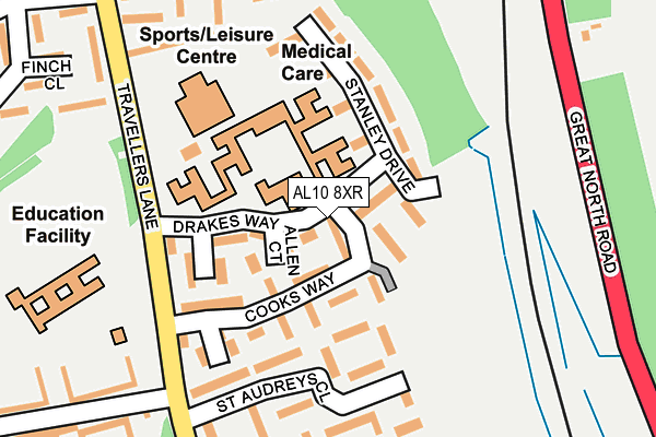 AL10 8XR map - OS OpenMap – Local (Ordnance Survey)