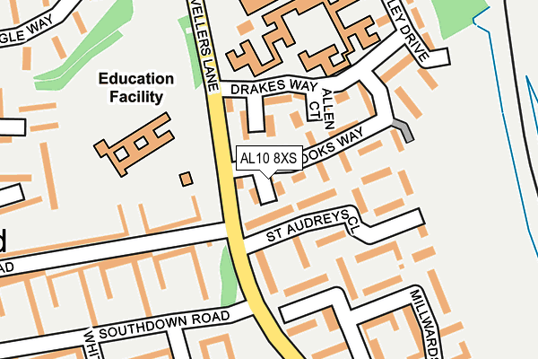 AL10 8XS map - OS OpenMap – Local (Ordnance Survey)