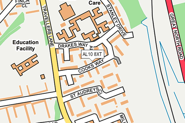 AL10 8XT map - OS OpenMap – Local (Ordnance Survey)