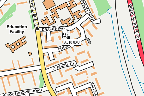 AL10 8XU map - OS OpenMap – Local (Ordnance Survey)