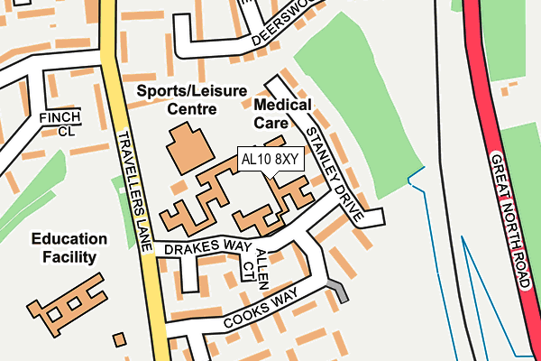 AL10 8XY map - OS OpenMap – Local (Ordnance Survey)