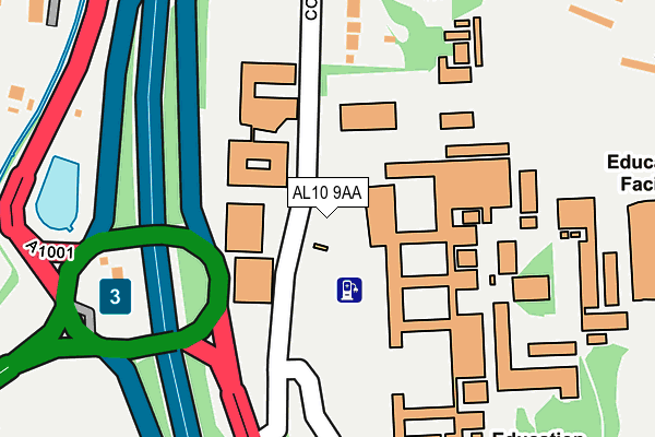 AL10 9AA map - OS OpenMap – Local (Ordnance Survey)