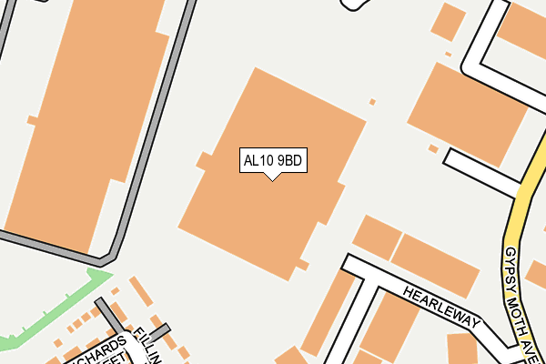 AL10 9BD map - OS OpenMap – Local (Ordnance Survey)