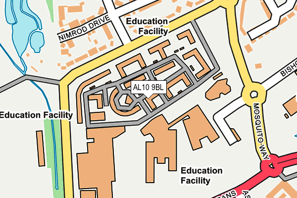 AL10 9BL map - OS OpenMap – Local (Ordnance Survey)