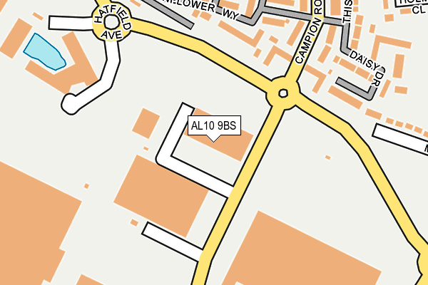 AL10 9BS map - OS OpenMap – Local (Ordnance Survey)