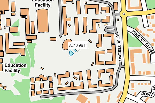 AL10 9BT map - OS OpenMap – Local (Ordnance Survey)