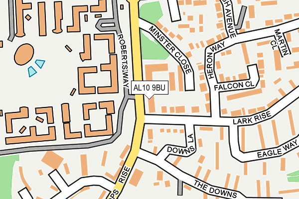 AL10 9BU map - OS OpenMap – Local (Ordnance Survey)