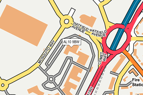 AL10 9BW map - OS OpenMap – Local (Ordnance Survey)