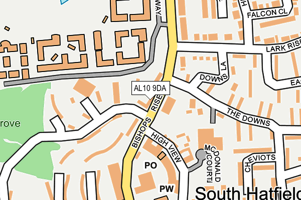 AL10 9DA map - OS OpenMap – Local (Ordnance Survey)