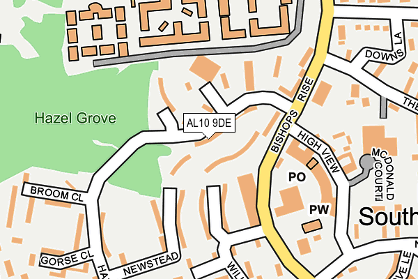 AL10 9DE map - OS OpenMap – Local (Ordnance Survey)