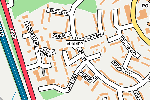 AL10 9DP map - OS OpenMap – Local (Ordnance Survey)