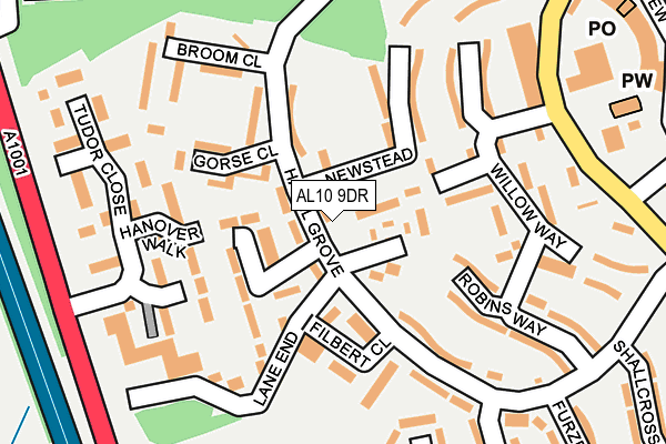 AL10 9DR map - OS OpenMap – Local (Ordnance Survey)