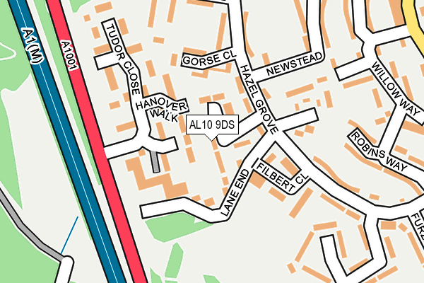 AL10 9DS map - OS OpenMap – Local (Ordnance Survey)