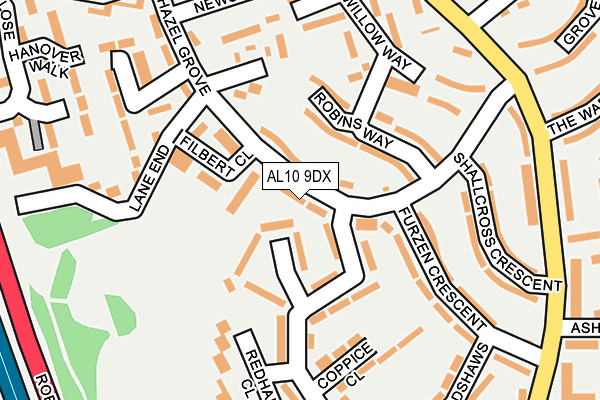 AL10 9DX map - OS OpenMap – Local (Ordnance Survey)