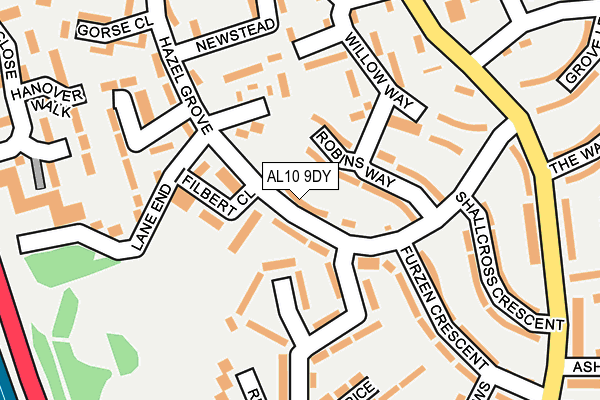 AL10 9DY map - OS OpenMap – Local (Ordnance Survey)