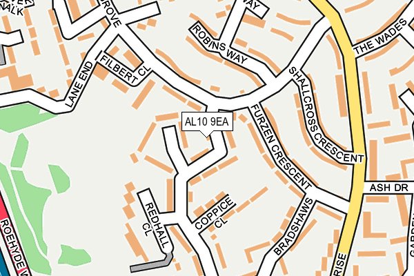 AL10 9EA map - OS OpenMap – Local (Ordnance Survey)