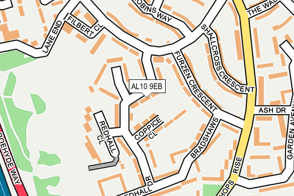 AL10 9EB map - OS OpenMap – Local (Ordnance Survey)