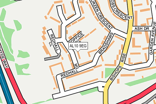 AL10 9EG map - OS OpenMap – Local (Ordnance Survey)