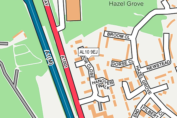 AL10 9EJ map - OS OpenMap – Local (Ordnance Survey)